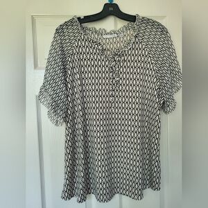 Black and white blouse